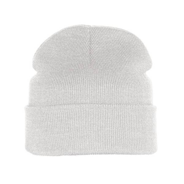 Шапка вязаная двойная "Essential", с отворотом, белый