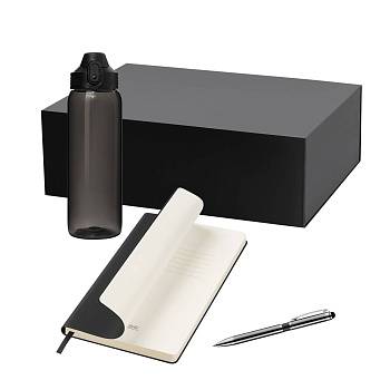 Подарочный набор Nevada, Star, черный (бутылка, ежедневник, ручка)