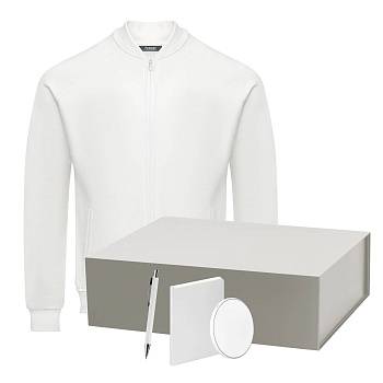 Набор с одеждой TORRES (толстовка, зарядное устройство, блокнот, ручка), белый/серебряный, M