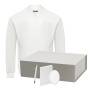 Набор с одеждой TORRES (толстовка, зарядное устройство, блокнот, ручка), белый/серебряный