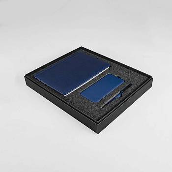 Набор подарочный BLISS: ежедневник, ручка и power bank в коробке  с ложементом