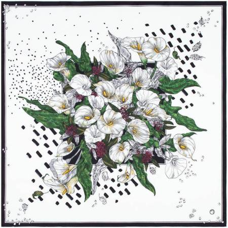 Платок шелковый Delicate, пионы