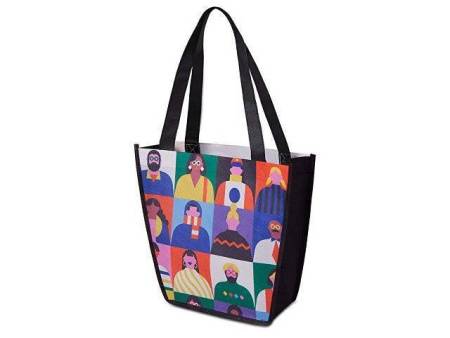 Сумка для шопинга с донной складкой и ручкой из PET ткани, 20.32*30.48*25.4 см