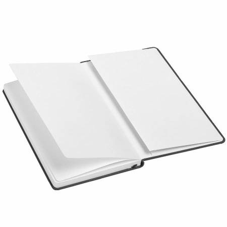 Бизнес-блокнот А5  "Elegance",  серый  с оранжевой вставкой, мягкая обложка,  в клетку