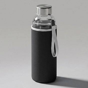 Спортивная бутылка Bodhi из стекла объемом 500 мл, черный