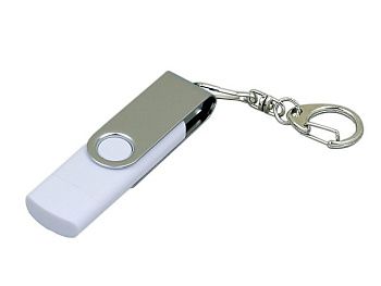 Флешка с поворотным механизмом, c дополнительным разъемом Micro USB, 64 Гб, белый Флешка с поворотным механизмом, c дополнительным разъемом Micro USB, 64 Гб, белый