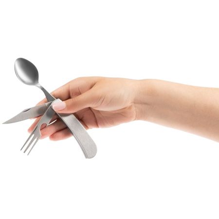 Походный складной столовый прибор Campsite Fold, стальной Походный складной столовый прибор Campsite Fold, стальной