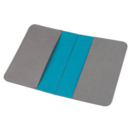 Обложка для паспорта  "Impression", 10*13,5 см, PU, голубой с серым