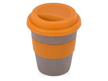 Стакан с силиконовой крышкой "Café", оранжевый Стакан с силиконовой крышкой "Café", оранжевый