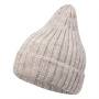 Шапка бини вязаная НАСВЯЗИ©, бежевый меланж, 30% шерсть