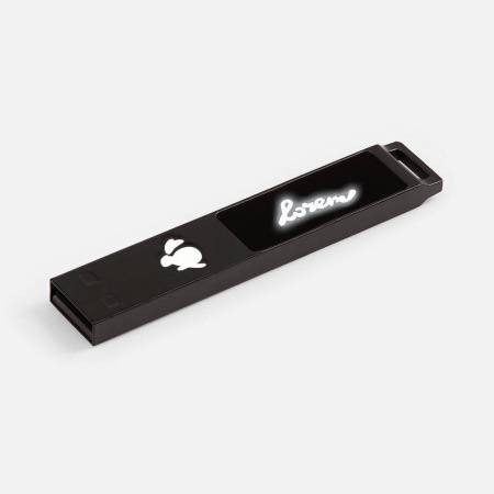Флешка markBright Black с синей подсветкой