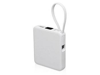 Внешний аккумулятор со встроенным кабелем USB-C «Дэнси», 5000 мАч, белый