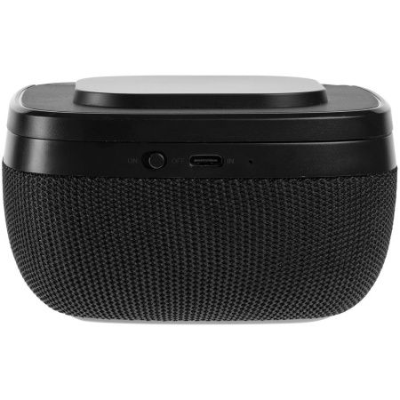 Колонка c беспроводной зарядкой Esca, черная Колонка c беспроводной зарядкой Esca, черная