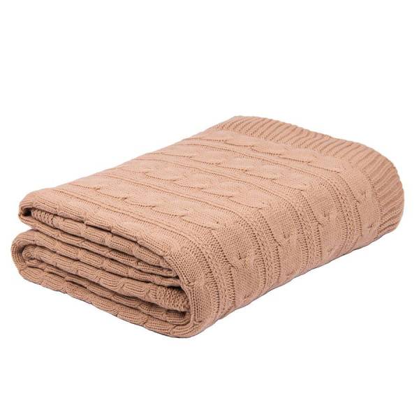 Плед VELVILJE MAXI, песчаный, шерсть 30%, акрил 70%